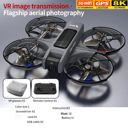 X226 Drone VR – Brushless RC Quadcopter with Dual HD Camera, Optical Flow Hover, Obstacle Avoidance, Remote Control Toy for Boys