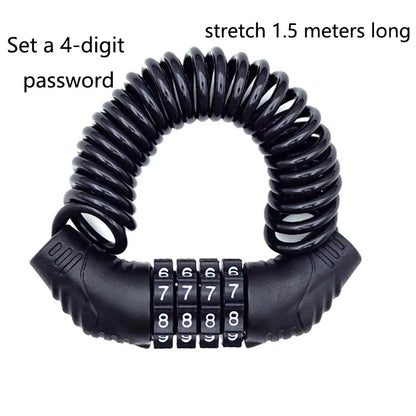 Universal Motorcycle & Bicycle Security Lock – Portable Helmet Password Wire Anti-Theft MTB & Road Bike Lock