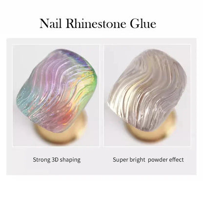 BORN PRETTY 30ML Nail Rhinestone & Gem Glue Gel – 3D Sculpting Adhesive for Nail Art, Flower Carving & DIY Decoration