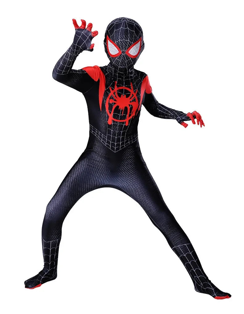 Miles Morales Spider-Man Cosplay Costume – Superhero Zentai Bodysuit for Halloween & Parties