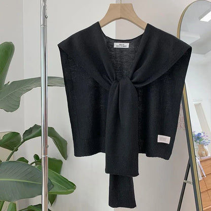 Lightweight Knitted Shawl for Women – Style Summer Cape with Fake Collar