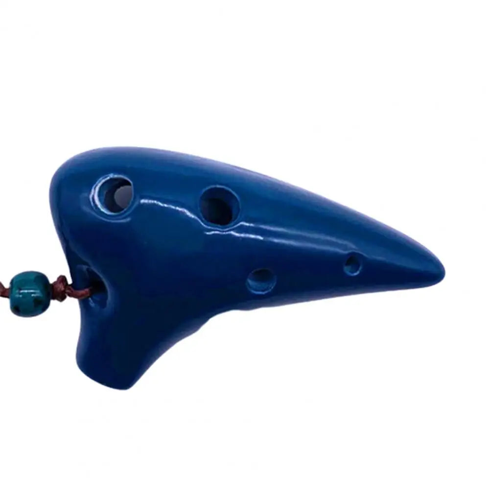 6 Hole Ceramic Ocarina - Mini Professional Musical Instrument with Lanyard and Music Score for Music Lovers