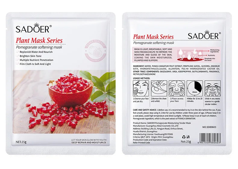 8PCS Natural Plant Facial Masks – Korean Skincare Hydrating, Moisturizing & Firming Face Care Set