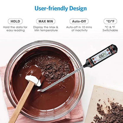 Professional Digital Kitchen Thermometer – Stainless Steel Probe for Meat, BBQ & Cooking