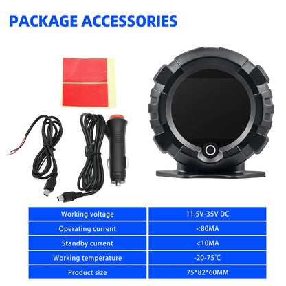 X95 Car GPS Digital Head-Up Display – Inclinometer Speedometer with Slope, Pitch, Altitude & Latitude Meter