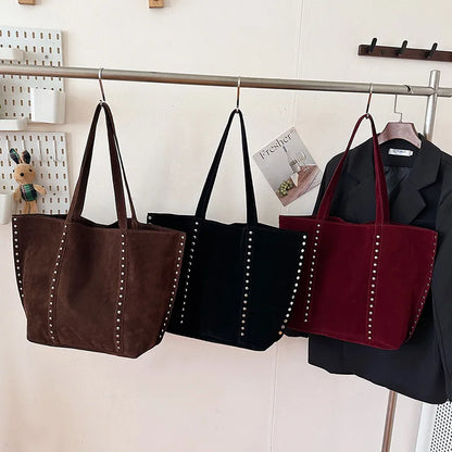 2025 Women’s Faux Suede Handbag – High-Quality, Versatile Large Capacity Shoulder Bag