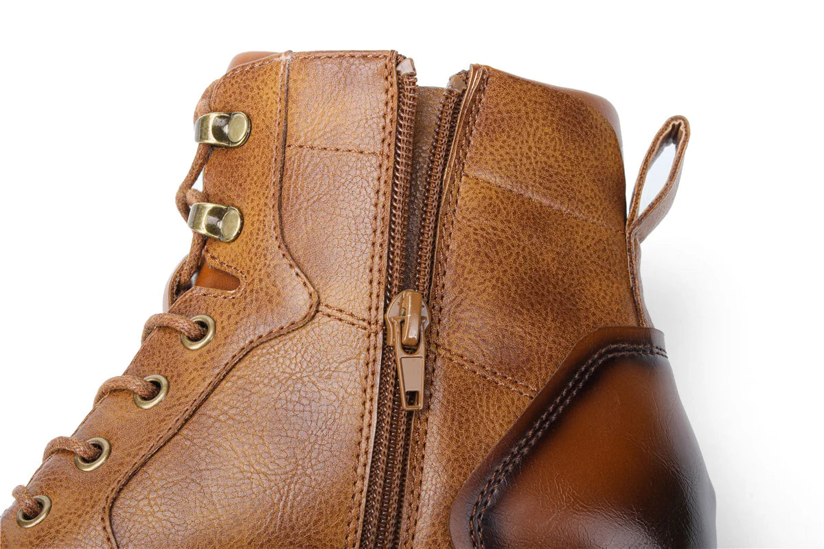 2023 Retro Men’s Leather Boots – Comfortable Spring Fashion Boots, Size 7-13
