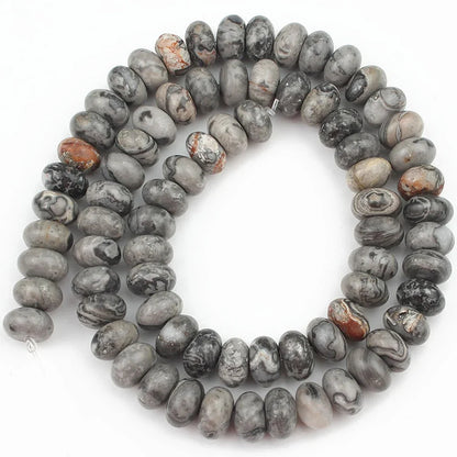 Natural Stone Rondelle Beads - 5x8mm Tourmaline, Citrine & Quartz Loose Beads for DIY Bracelets