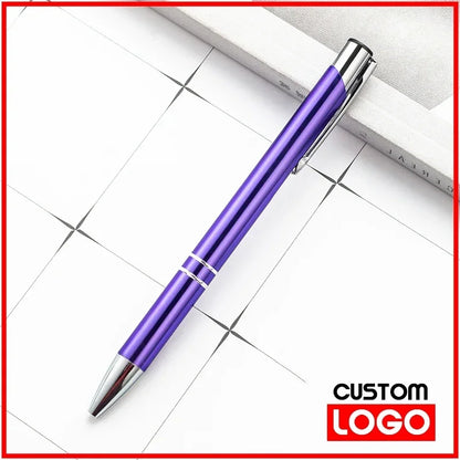 50PCS Custom Metal Ballpoint Pens — Personalized Engraved Logo Advertising Pen, Ideal Gift and Promotional Item