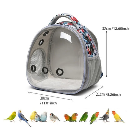 Bird Carrier Travel Backpack - Portable Acrylic Bubble Cage for Parrots and Small Birds, Outdoor Hiking & Travel Pet Bag