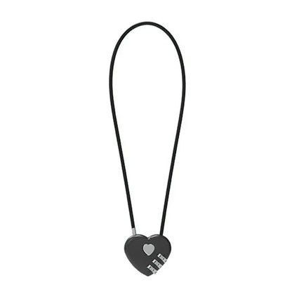 Love-Shaped Heart Code Padlock – Wedding Gift with Password Lock, Long Wire Rope for Trolley Case & Security
