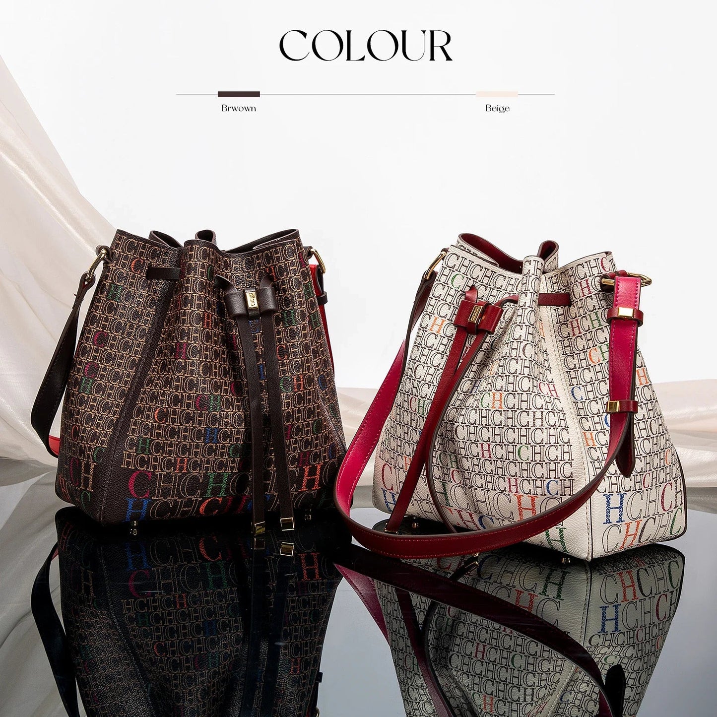 Luxury Women’s Bucket Handbag — Classic Designer Shoulder Bag with Fashion Print, Stylish Wallet for Women