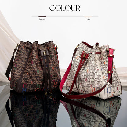 Luxury Women’s Bucket Handbag — Classic Designer Shoulder Bag with Fashion Print, Stylish Wallet for Women