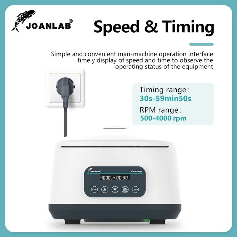 JOANLAB Digital PRP Centrifuge Machine - Laboratory Plasma Centrifuge for Blood Tubes & 15ml Tubes 500-4000RPM