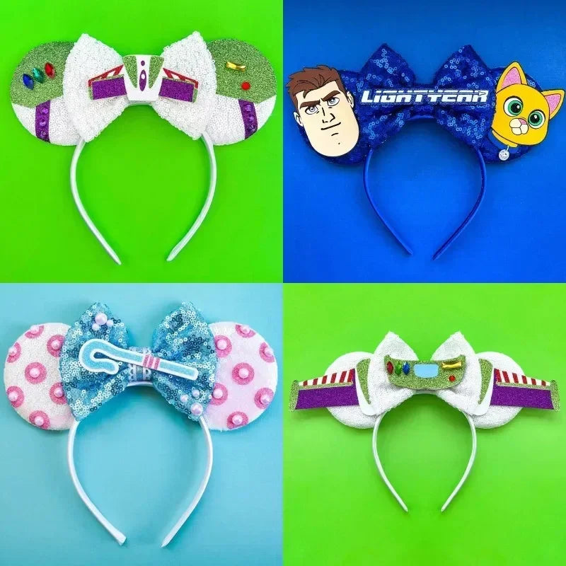 Toy Story Character Headbands - Sequin Bow, Woody, Buzz Lightyear & Alien Hair Accessories for Girls