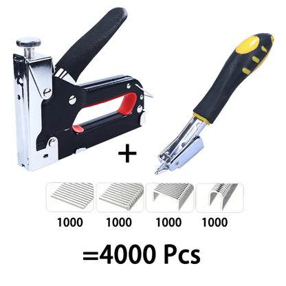 4-in-1 Nail & Staple Gun Kit — 4000 Staples, Multi-Purpose Tool for Wood, Fabric & DIY Home Repairs