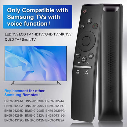Universal Voice Remote Control for Samsung Smart TV: BN59-1266A Replacement Remote with Voice Function for All Samsung TVs
