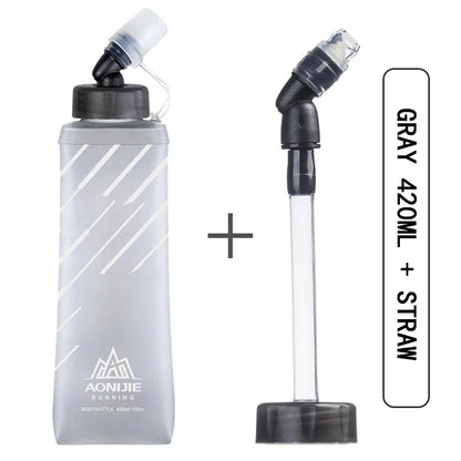 AONIJIE Soft Flask Water Bottle — 250ml/500ml Folding, Collapsible, TPU BPA-Free for Running Hydration Packs, Waist Bags & Vests (SD09/SD10)