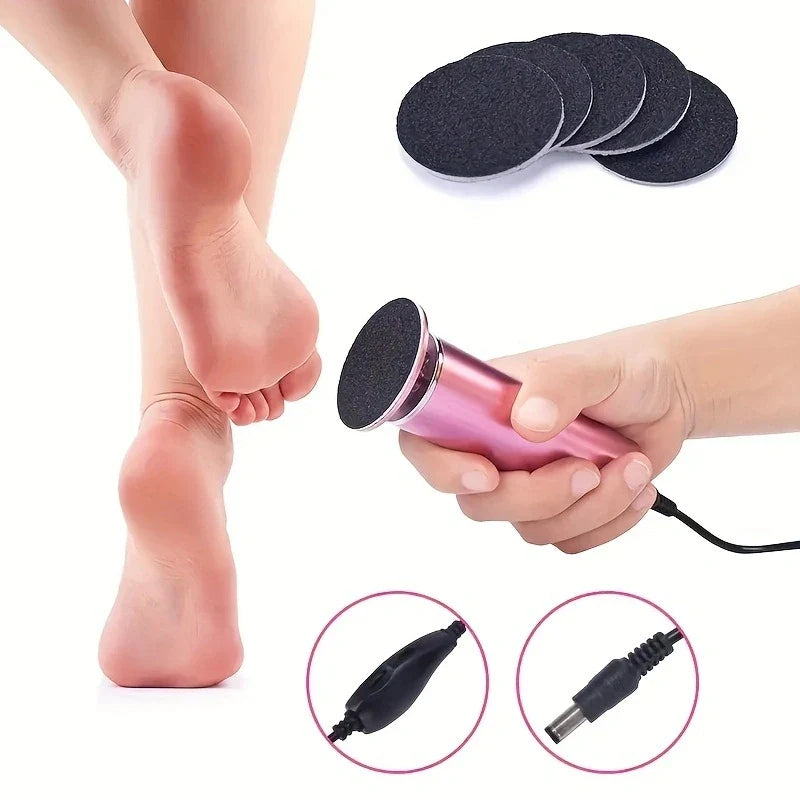 Electronic Foot File Pedicure Sander — Electric Callus Remover with 60pcs Replacement Sandpaper Discs