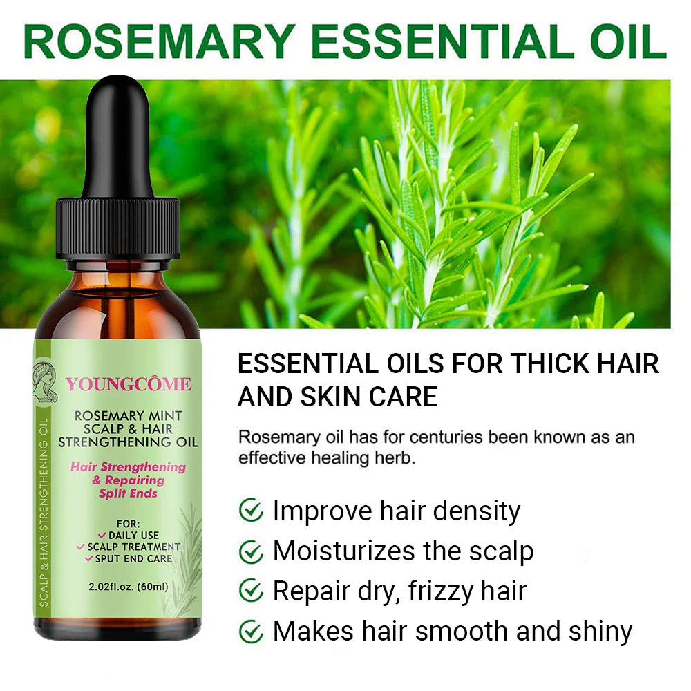 ARosemary Mint Organic Hair Oil – Prevents Dryness, Strengthens & Hydrates Hair