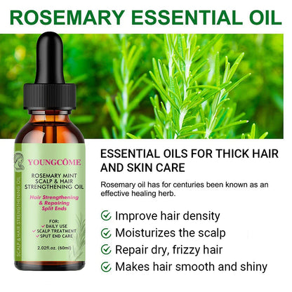 ARosemary Mint Organic Hair Oil – Prevents Dryness, Strengthens & Hydrates Hair