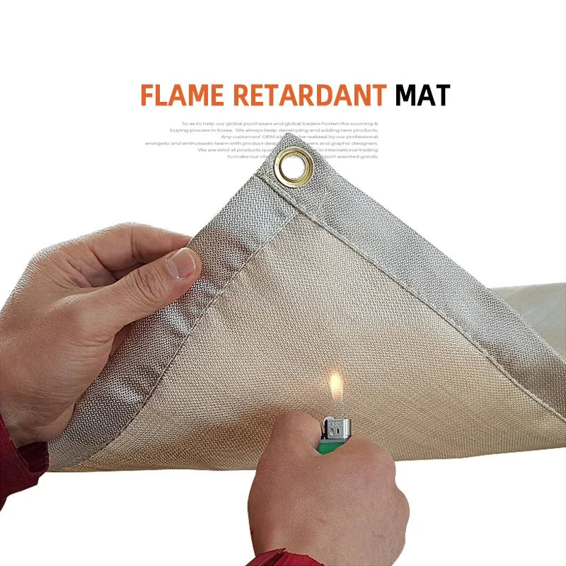 Outdoor Camping Fireproof Mat – Flame Retardant Picnic, Barbecue & Insulation Blanket, High-Temperature Fiberglass Mat