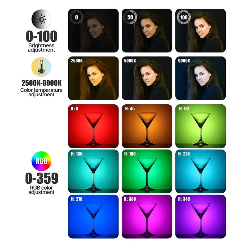 Ulanzi VL120 Full Color RGB Video Light – Dimmable 2500K-9000K LED Photography & Vlog Fill Light for Cameras