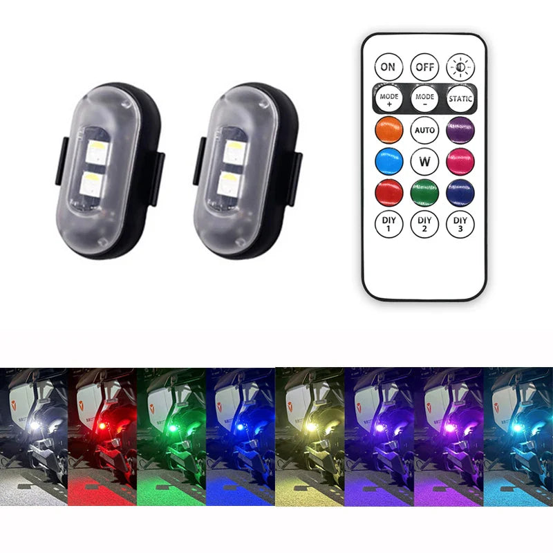 Wireless Remote Control Car LED Lights – Multi-Mode Warning & Decorative Lights for Cars & Motorcycles, 2/4/6 Pack