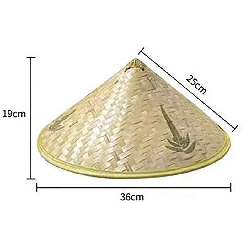 Chinese Retro Bamboo Rattan Fisherman Hat – Handmade Straw Bucket Hat for Fishing, Sun Protection, Tourism, and Dance Props