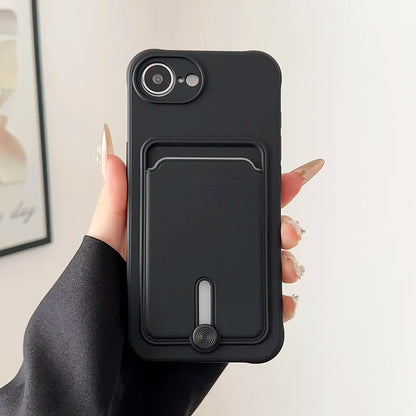 Fashion Wallet Card Holder Phone Case for iPhone 11–17 Series (Pro Max/Plus/Mini) – Soft TPU Shockproof Protective Back Cover with Card Slot