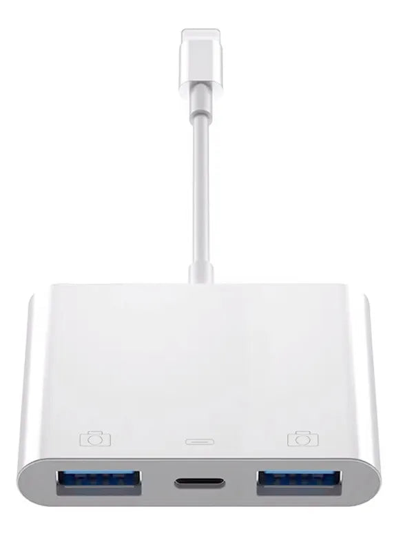 Lightning to USB OTG Converter Adapter – For iPhone, Supports Mouse, Keyboard, U Disk, Camera & Card Reader Data Transfer