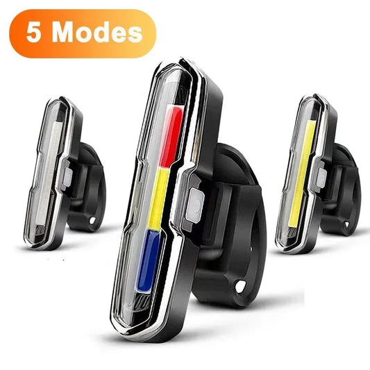 Waterproof LED Bicycle Rear Light – USB Rechargeable Tail Light for Cycling Safety, Available in Red, Blue, and White