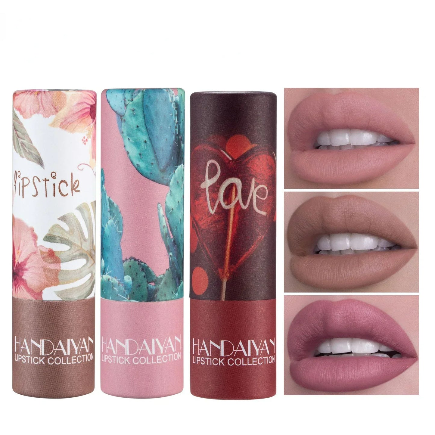 Rose Pink Nude Matte Velvet Lipstick – Long-Lasting, Non-Stick Cup, Waterproof, Sexy Lipsticks for Beauty Makeup