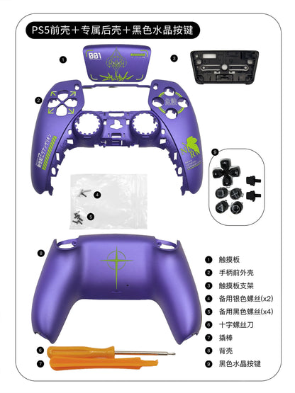 Purple Metallic PS5 Controller Shell Faceplate – DualSense Replacement Cover with Touchpad (BDM-010 to 050)