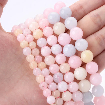 Natural Stone Round Beads 4-12mm Tiger Eye Lava Turquoise Jade for DIY Jewelry Making Bracelet Craft Supplies