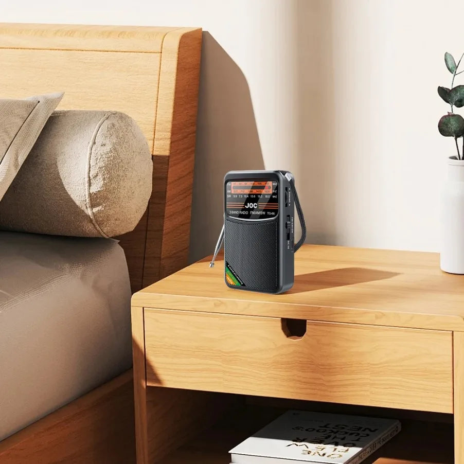 Portable AM/FM/SW Pocket Radio — Mini Receiver with Rechargeable Battery, Good Reception & Wired Earphone Support