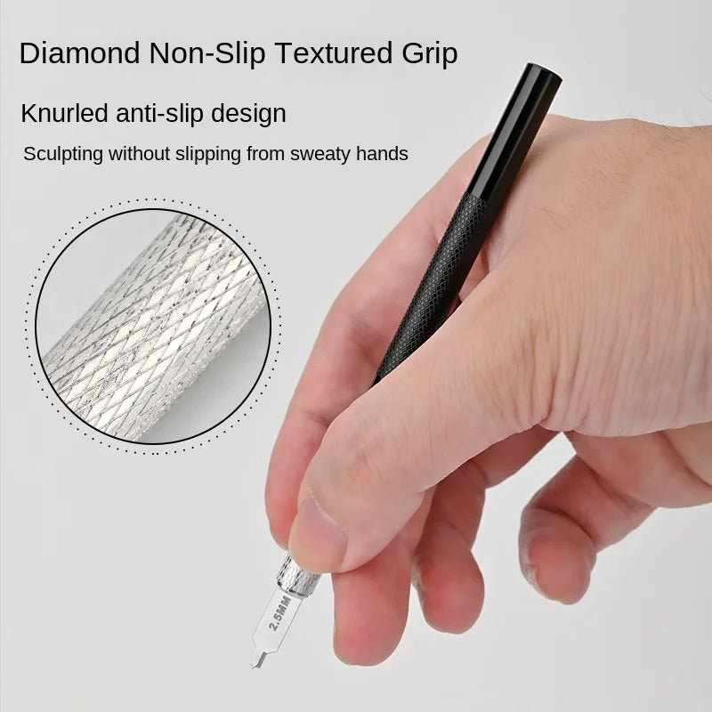 MS108 Flat Bottom Hole Drilling Tool Set with Handle – Etched Sheet Craft Knife for Model Building & DIY Military Kits
