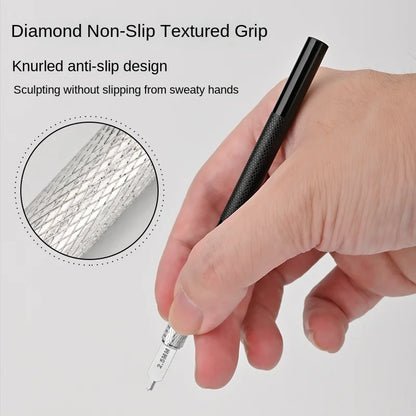 MS108 Flat Bottom Hole Drilling Tool Set with Handle – Etched Sheet Craft Knife for Model Building & DIY Military Kits
