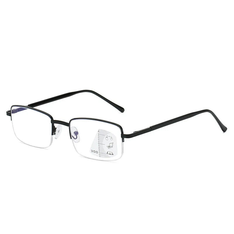 Progressive Multifocal Computer Reading Glasses – Blue Light Blocking Titanium Alloy with Spring Hinge