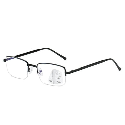 Progressive Multifocal Computer Reading Glasses – Blue Light Blocking Titanium Alloy with Spring Hinge
