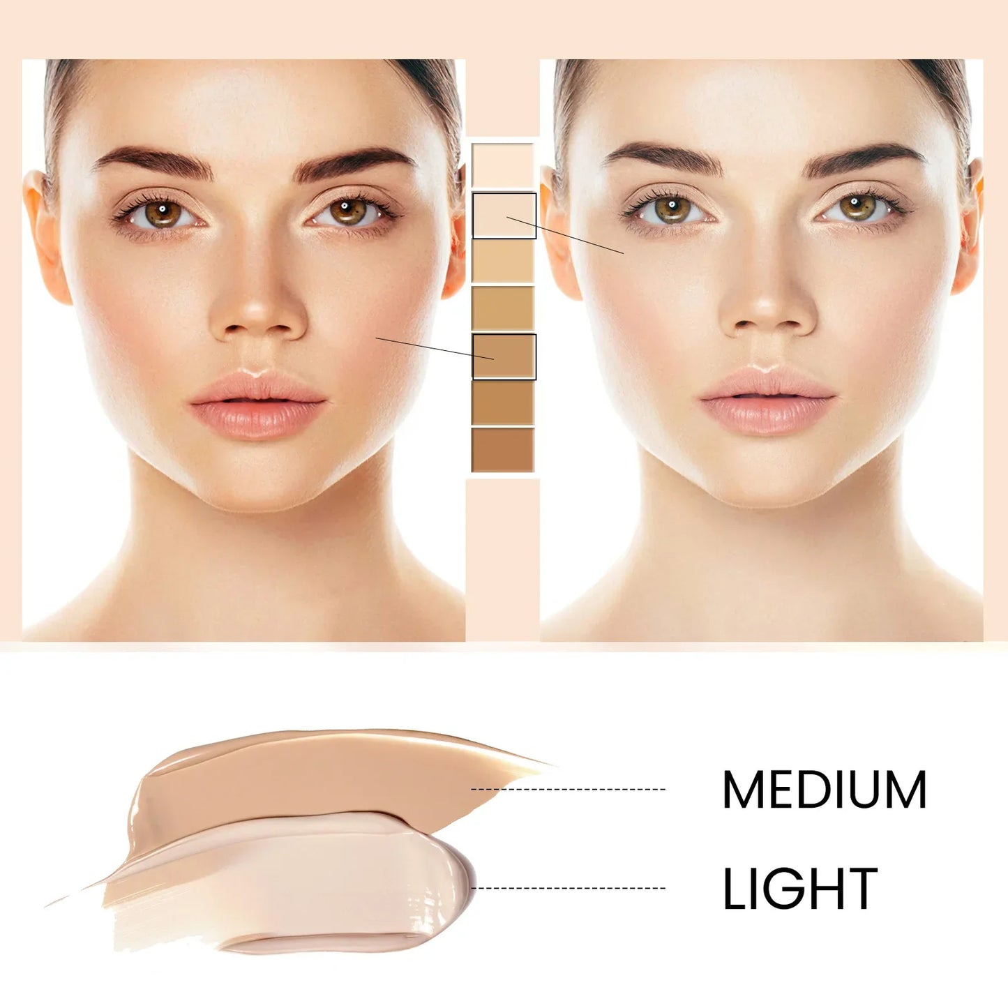 CC Foundation Cream – Natural Moisturizing, Waterproof, Brightening Concealer with Oil-Control & Long-Lasting Coverage