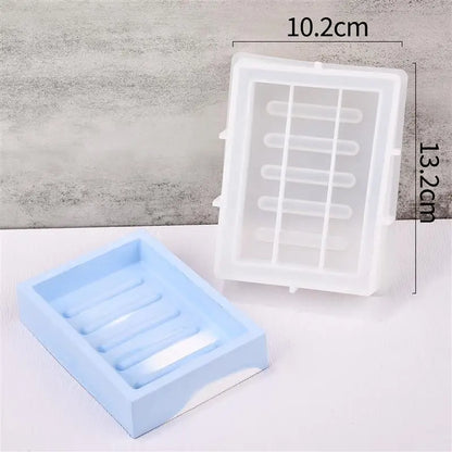 DIY Silicone Soap Dish Mold – Epoxy Resin Soap Holder with Drain, Practical Storage Box for Home Decoration