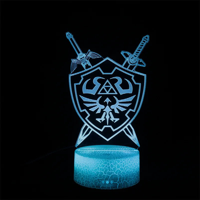 Zelda 3D Night Light Lamp – Link Breath of the Wild Anime Figure for Kids Gift