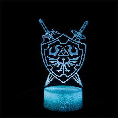 Zelda 3D Night Light Lamp – Link Breath of the Wild Anime Figure for Kids Gift