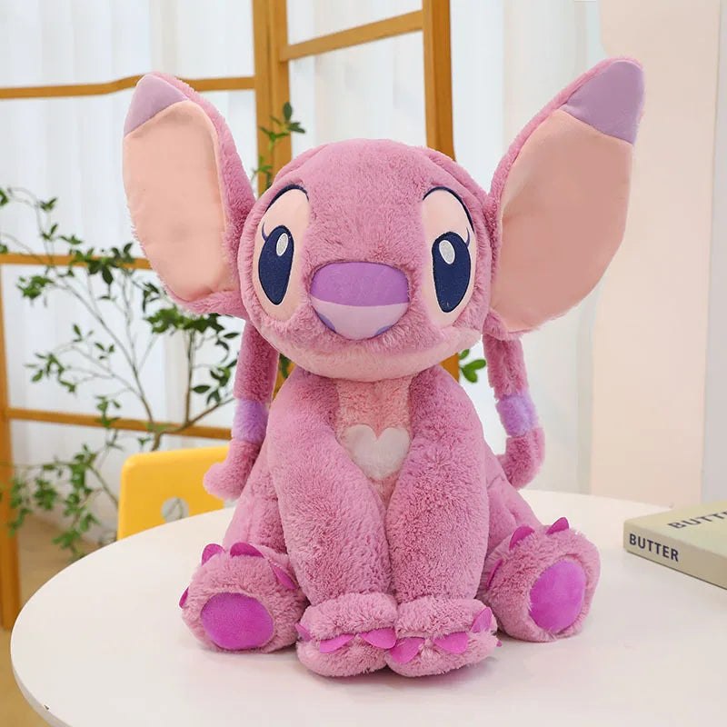 40/80cm Lilo & Stitch Plush Toy – Kawaii Disney Angel Doll for Girls, Cute Large Stuffed Toy Christmas & Birthday Gift