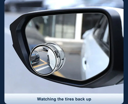 SEAMETAL 2PCS Wide-Angle Blind Spot Mirrors — 360° Adjustable HD Suction Cup Round Car Auxiliary Rearview Mirrors