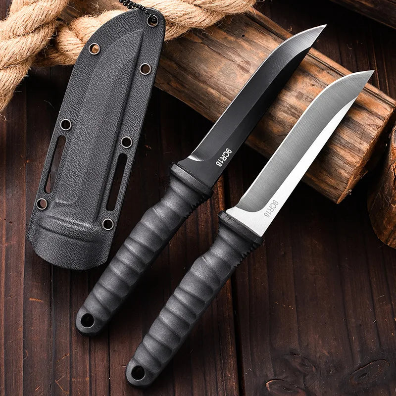 2024 Outdoor Survival Portable Knife - Sharp, High-Hardness Tactical Self-Defense Knife for Camping, Small Straight Knife