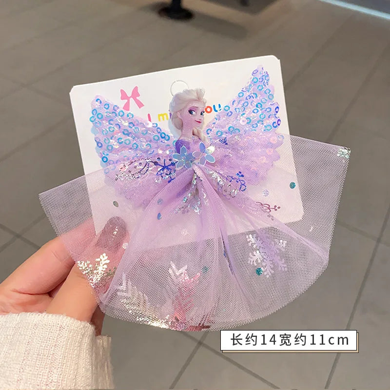 Disney Frozen Elsa Princess Wig & Braid Hairpin - Kawaii Hair Clip Accessories for Girls, Anime Cartoon Toy Gifts