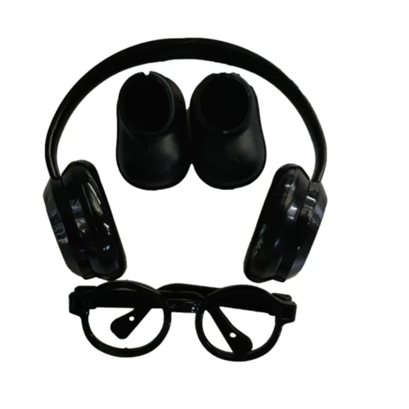 DIY Accessories for Labubu V1 V2 Shoes — Stylish Plastic Headphone Set & Plush Doll Decoration Gift (No Lenses)