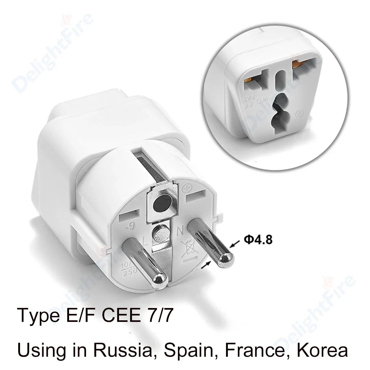 KR Plug Adapter – Multifunction Universal AU, UK, US to EU Type E/F Electrical Socket for France & Spain Travel